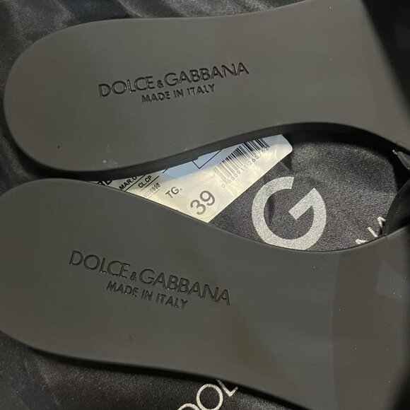 Dolce & Gabbana Black Slide Sandals - Picture 2 of 4